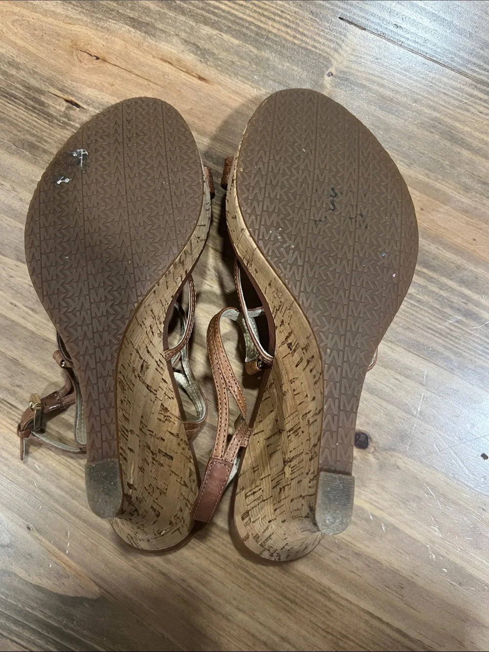 MICHAEL Michael Kors Brown Leather Strappy Wedges